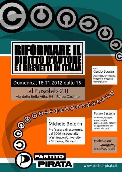 RIFORMARE IL DIRITTO D’AUTORE E I BREVETTI IN ITALIA - 18 Novembre