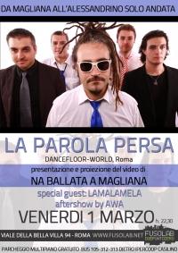 Concerto La parola persa + Lamalamela - Venerdì 1 Marzo